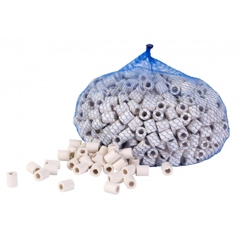 80 PERLES de CERAMIQUE EM® roses naturelles pour purifier et filtrer l'eau.  Billes de céramique en argile (tube) pour purification bio. Filtre anti  calcaire et chlore spécial Carafe et Fontaine à eau 